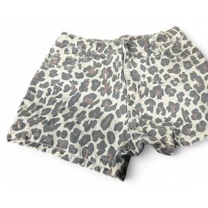 Leopard print denim shorts size 10/12 (L2) 12" flat ptp 10.5"